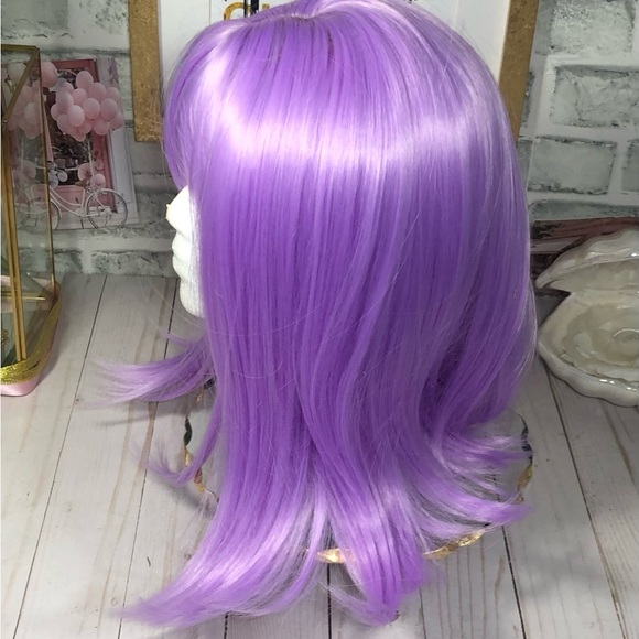 Lilac Wig - Synthetic - Straight - Shoulder Length w/Bangs; New, Never Used - Picture 2 of 5